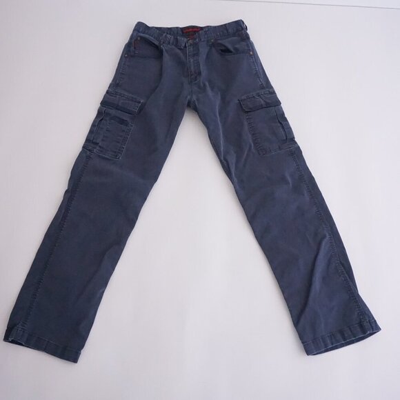 Tough Duck Navy Heavyweight Cotton Carpenter Cargo Loop Workwear Pants 34X34 - Picture 2 of 16